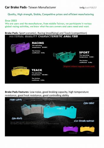 Brake Pads tmfgyl Cat P1817